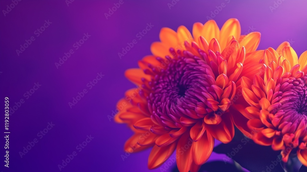 Beautiful red and yellow chrysanthemum and dahlia flowers bloom, showcasing their vibrant petals Beautiful red and yellow chrysanthemum and dahlia flowers bloom, showcasing their vibrant petals