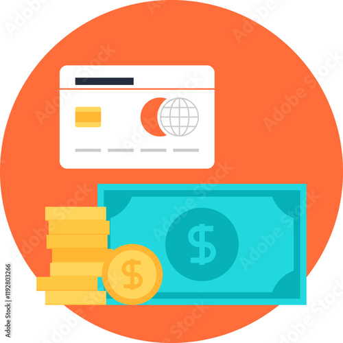 Payment Methods flat vector web icon