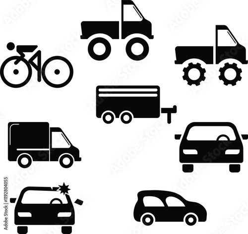 shaoulate Simple Black and White Transportation Icons