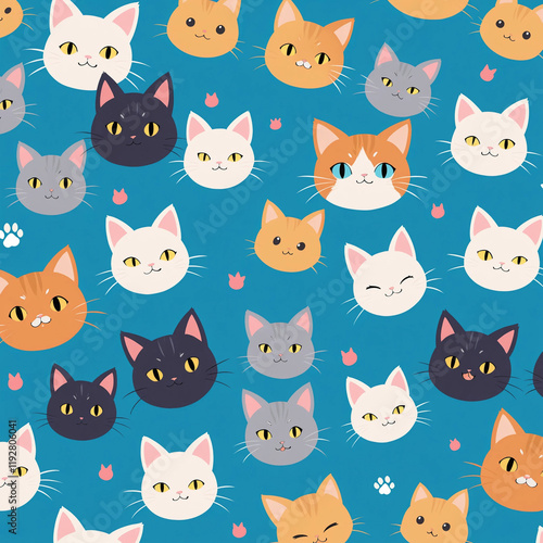 seamless pattern with cats