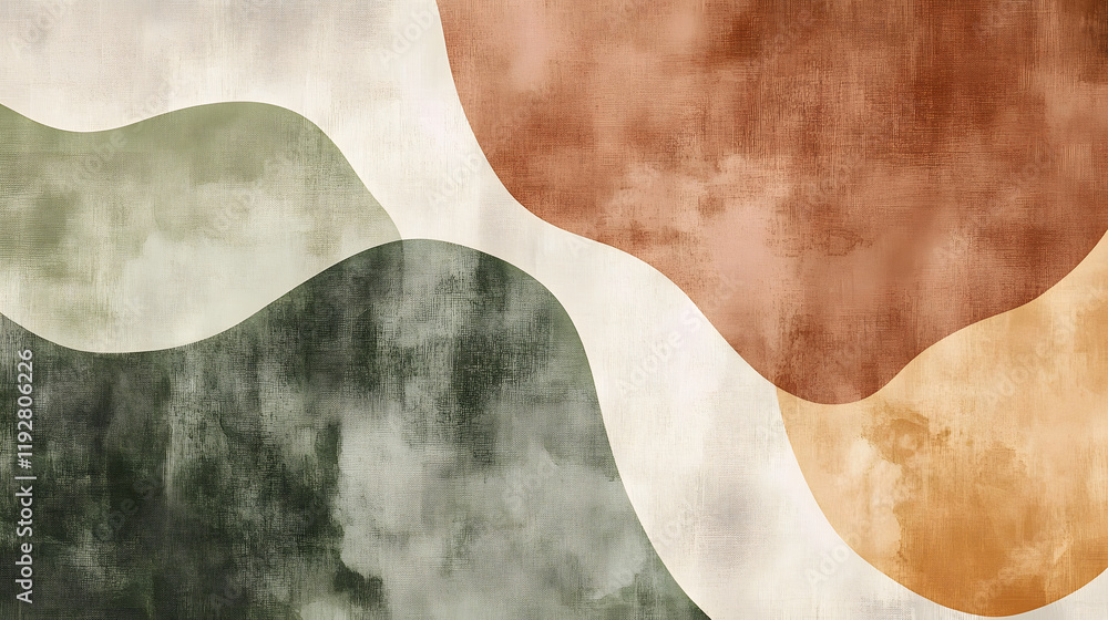 A soothing abstract design with watercolor-inspired textures in earthy tones of brown, green, and ochre, blending seamlessly to create a natural and organic feel A soothing abstract design with watercolor-inspired textures in earthy tones of brown, green, and ochre, blending seamlessly to create a natural and organic feel