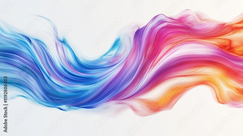 Fototapeta premium Colorful waves of light and smoke create an abstract design