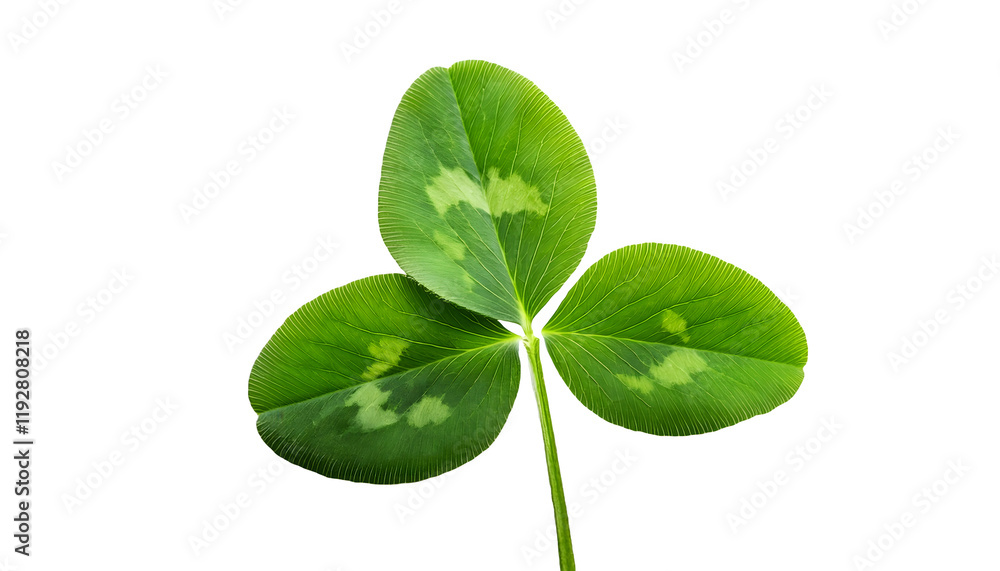 Green clover leaf symbolizing luck and positivity, isolated on a clean white backdrop. Perfect for concepts of good fortune, St. Patrick's Day, and natural beauty. Isolated on white background Green clover leaf symbolizing luck and positivity, isolated on a clean white backdrop. Perfect for concepts of good fortune, St. Patrick's Day, and natural beauty. Isolated on white background