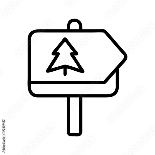 trailhead sign icon, trailhead sign line art - simple line art of trailhead sign, perfect for trailhead sign logos and icons and themed design