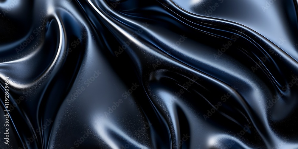 Obraz premium Dark blue silk fabric drapes, elegant texture background