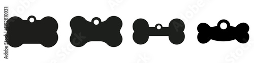 Bone tag icon vector set. Dog tag illustration sign collection. Tag symbol or logo.