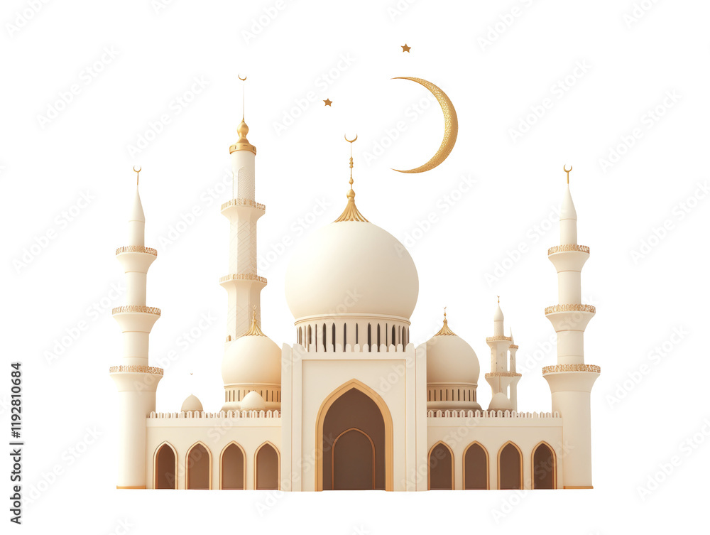Obraz premium Elegant Mosque Design for Ramadan Celebrations and Events