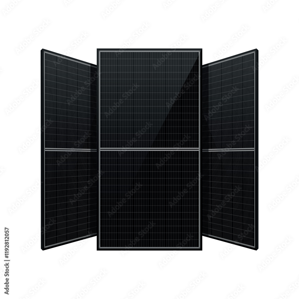 Black Solar Panel Alternative Green Energy Power Source - Isolated white background - High Quality Vector Image Black Solar Panel Alternative Green Energy Power Source - Isolated white background - High Quality Vector Image