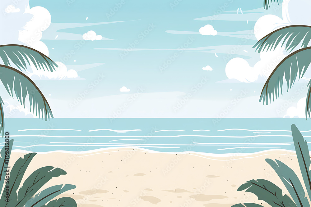 Obraz premium Tropical beach with palm trees