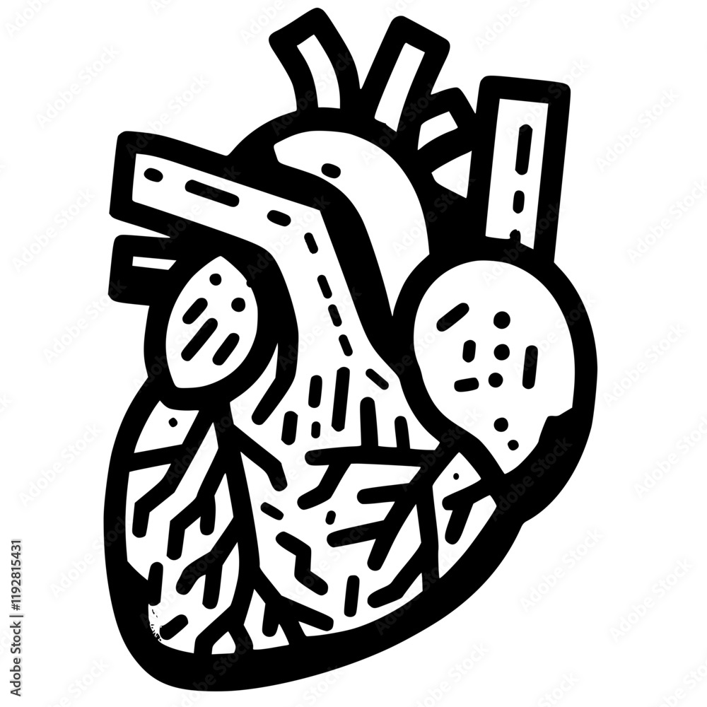 Illustration of cardio, cardio on black Illustration of cardio, cardio on black