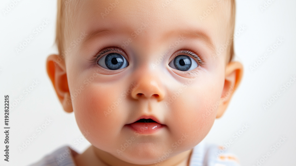 Portrait of a curious infant on white background Portrait of a curious infant on white background