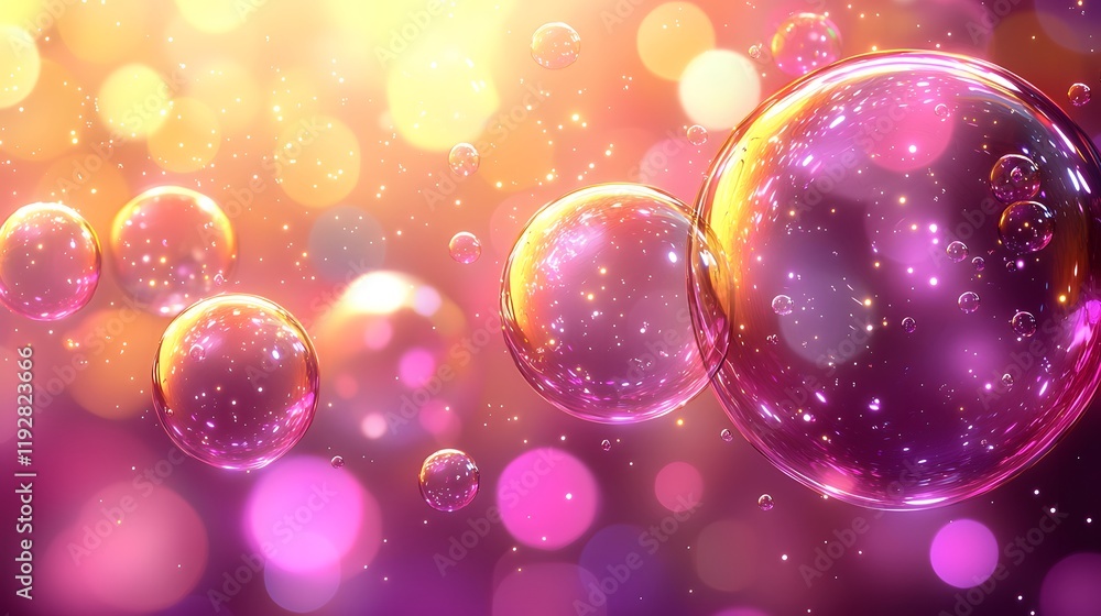 Colorful abstract background with bubbles and sparkling light effects. Generative AI Colorful abstract background with bubbles and sparkling light effects. Generative AI