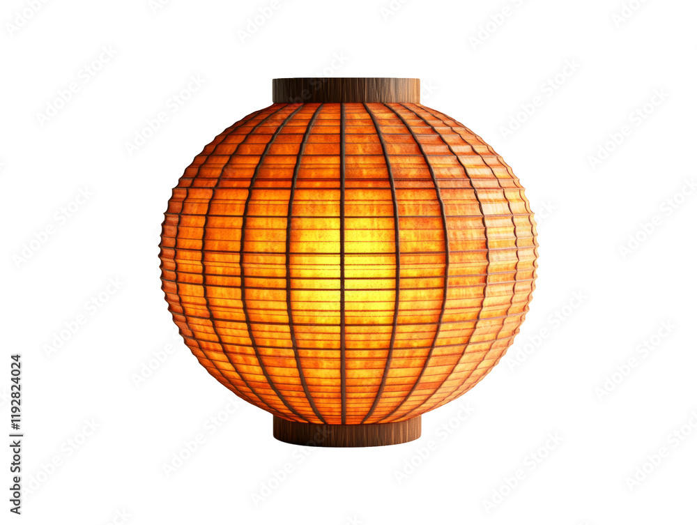 Fototapeta premium Festive Paper Lantern Isolated on Transparent Background Prop