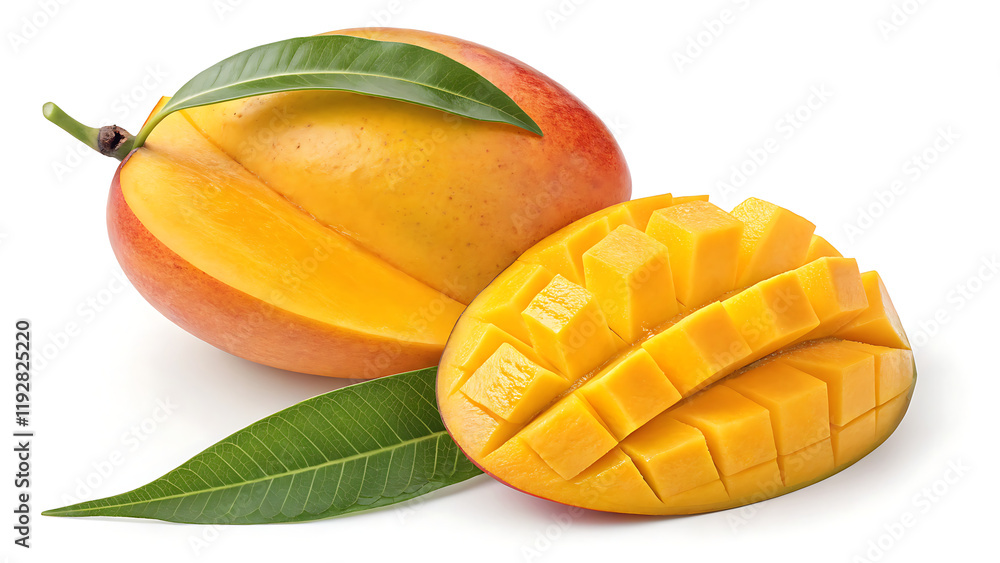 mango with leaves mango with leaves