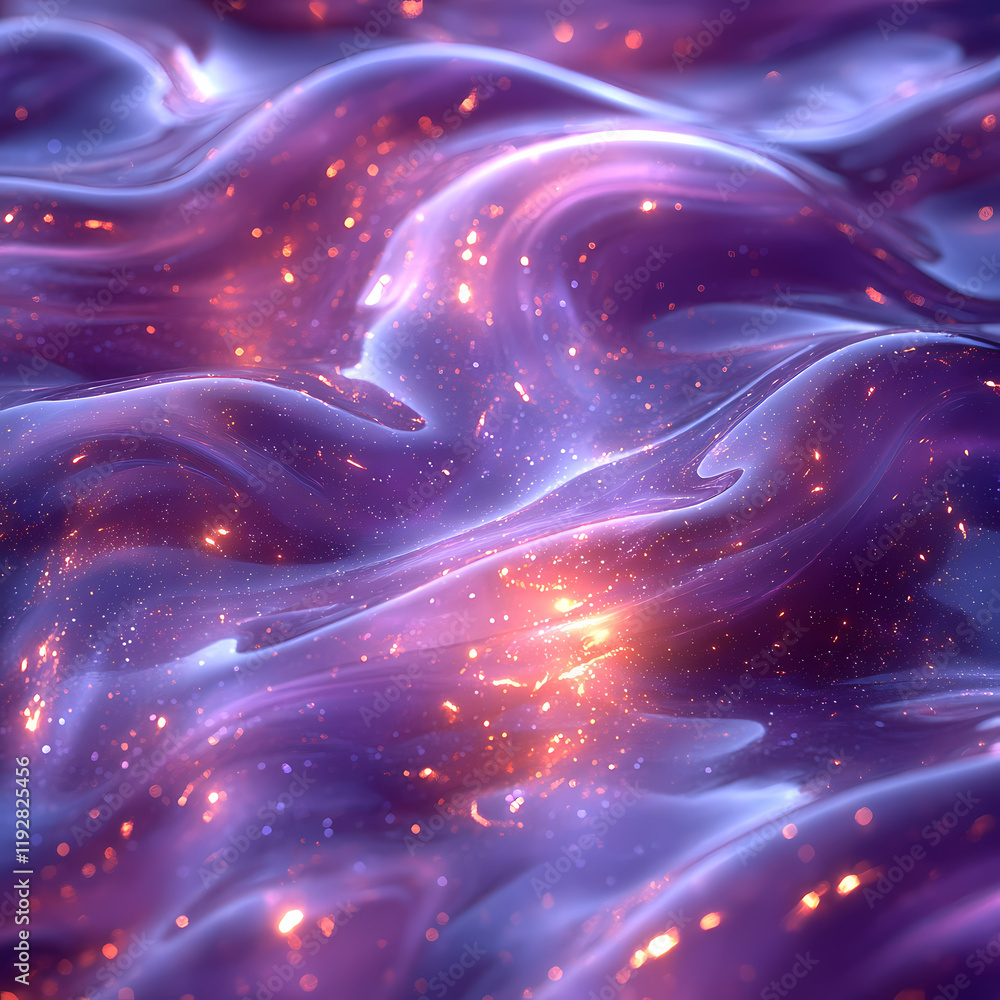 The background is purple in tone. The liquid with shades of purple and silver flows gracefully as if swimming in beautiful flowing lines. The background is purple in tone. The liquid with shades of purple and silver flows gracefully as if swimming in beautiful flowing lines.