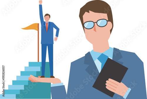 メンター制度のイメージイラスト