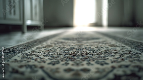 Ornate Persian Rug in Simple Setting photo