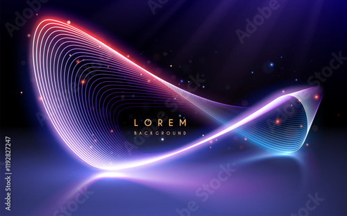 Neon glowing infinity sign lines