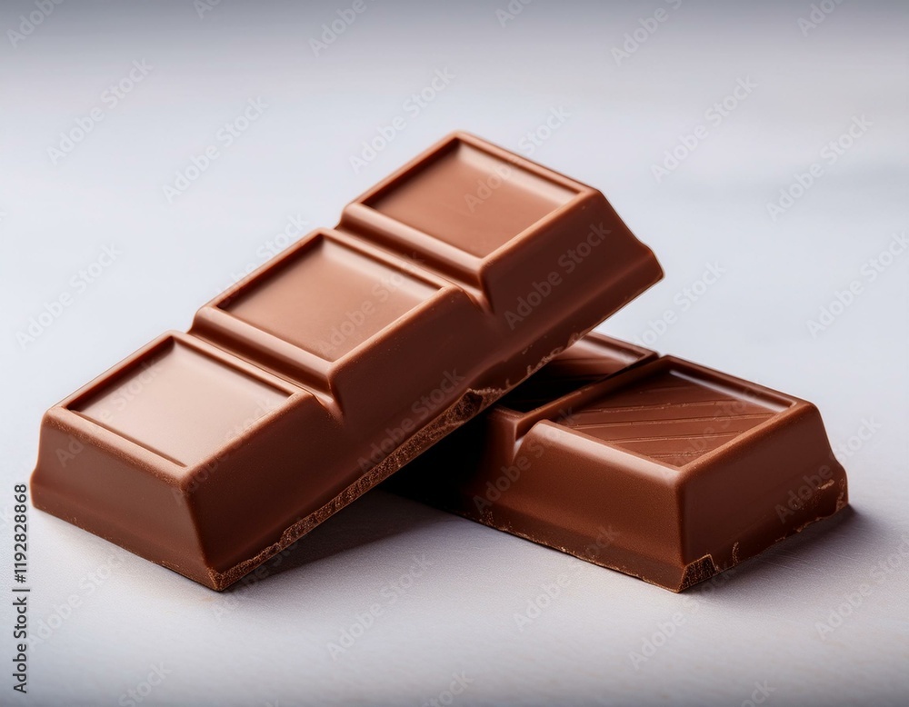 Generated image A close-up of two chocolate bars, one noticeably smaller and thinner Generated image A close-up of two chocolate bars, one noticeably smaller and thinner