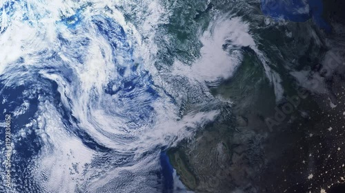 Wallpaper Mural Zooming in on Richmond, Canada frome space - Perfect for Travel Intros and Backgrounds. Realistic 3D Animation. Torontodigital.ca