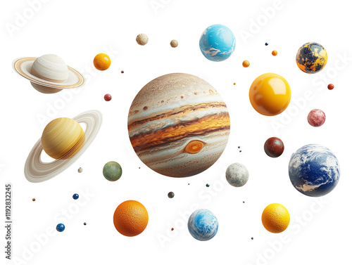 Solar System Wall Hanging with Colorful Planetary Bodies Display photo