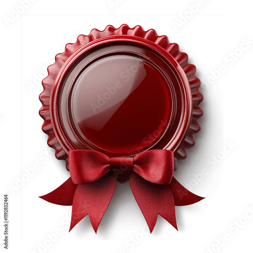 red wax seal with ribbon