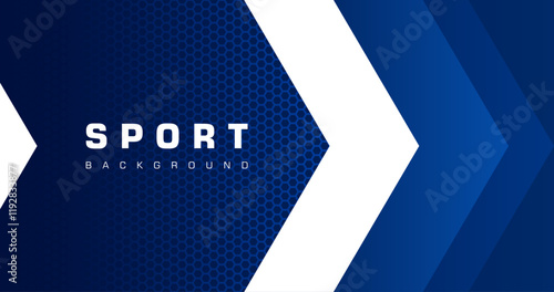 Simple blue and white background. Creative sport background. Blue background with arrows. Simple geometric background.
