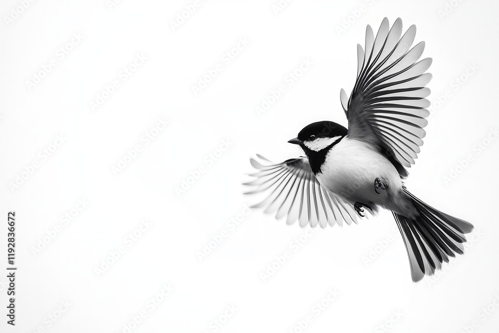 Obraz premium Minimalist Representation of Bird in Flight