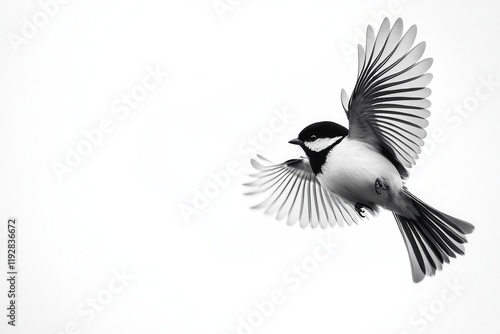 Minimalist Representation of Bird in Flight photo