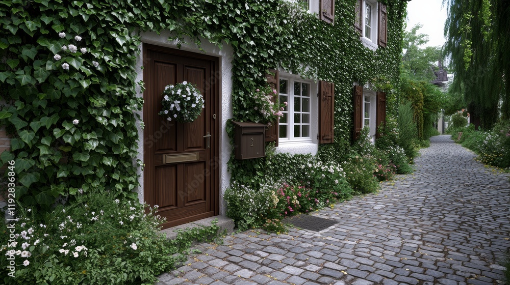 Charming Brick Paved Street Vines Charming Brick Paved Street Vines