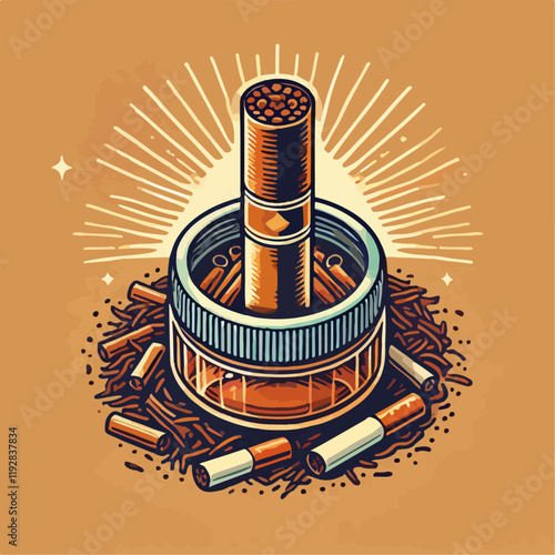 tobacco illustration with cigarette