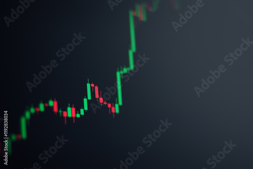 Close-up of financial chart on stock market on monitor display. Stock market data business analysis concept.
