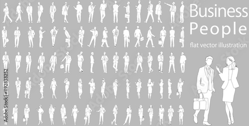 Flat vector illustration collection pack of businessmen