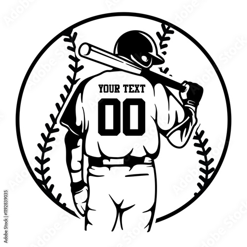 Baseball Kid | Baseball Ball | Baseball Team | Baseball Ball | Outdoor Game | Baseball Player | Baseball Batter | Baseball Athlete | Original Illustration | Vector and Clipart | Cutfile and Stencil