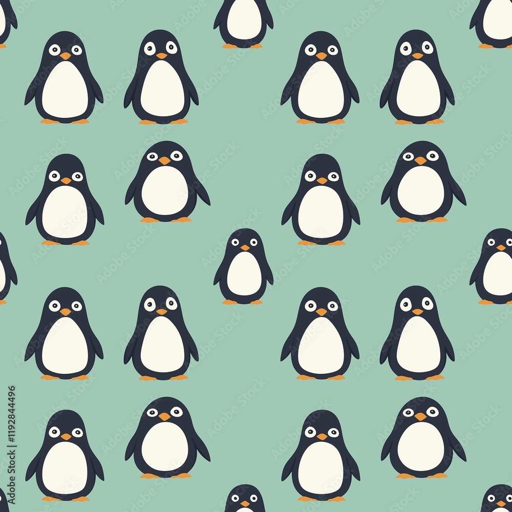 Obraz premium Penguin graphic seamless pattern