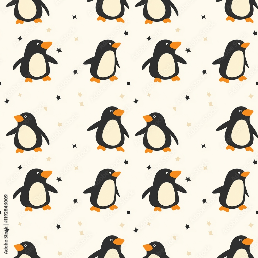 Obraz premium Penguin graphic seamless pattern