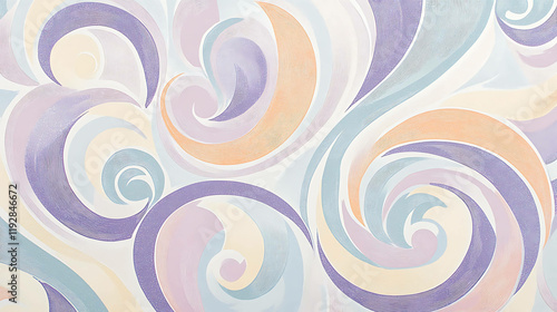 A retro wallpaper with swirling pastel designs and subtle glittery accents