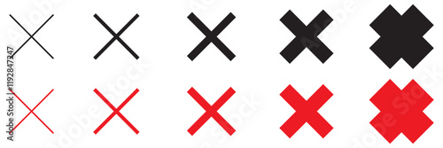 black and red cross mark collection