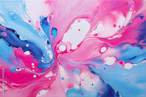 Vibrant Blue, Pink, and Purple Abstract Fluid Art Background