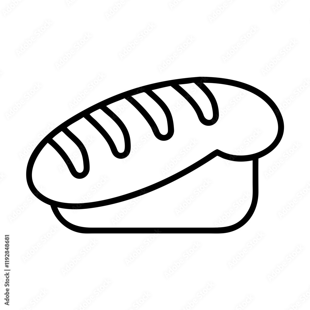 bread loaf icon, bread loaf line art - simple line art of bread loaf, perfect for bread loaf logos and icons and themed design bread loaf icon, bread loaf line art - simple line art of bread loaf, perfect for bread loaf logos and icons and themed design
