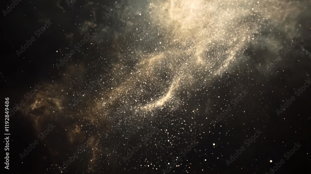 Fototapeta premium Cosmic Dust and Golden Nebula