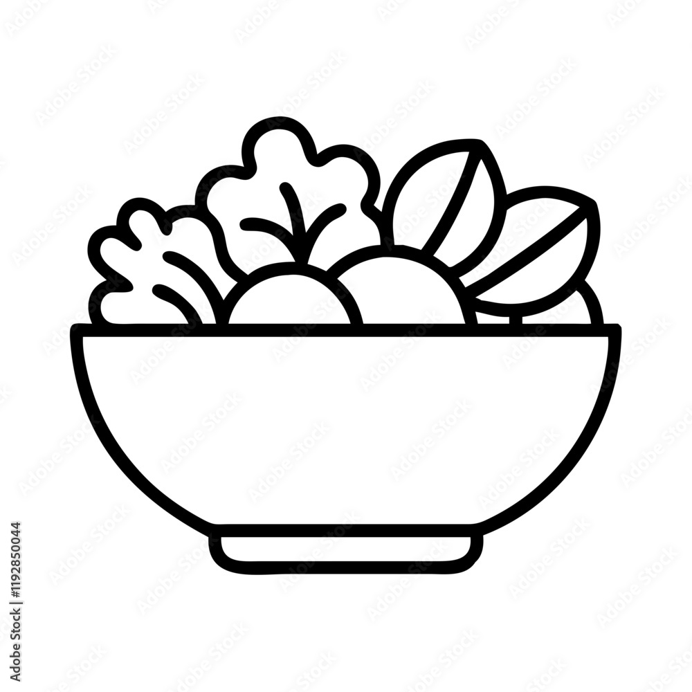 fresh salad bowl icon, fresh salad bowl line art - simple line art of fresh salad bowl, perfect for fresh salad bowl logos and icons and themed design fresh salad bowl icon, fresh salad bowl line art - simple line art of fresh salad bowl, perfect for fresh salad bowl logos and icons and themed design