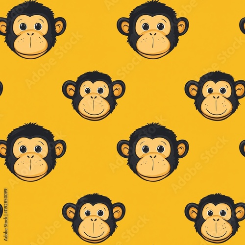 monkey graphic seamless pattern photo