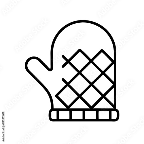 oven mitt icon, oven mitt line art - simple line art of oven mitt, perfect for oven mitt logos and icons and themed design