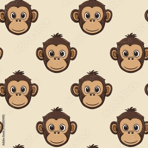 monkey graphic seamless pattern photo