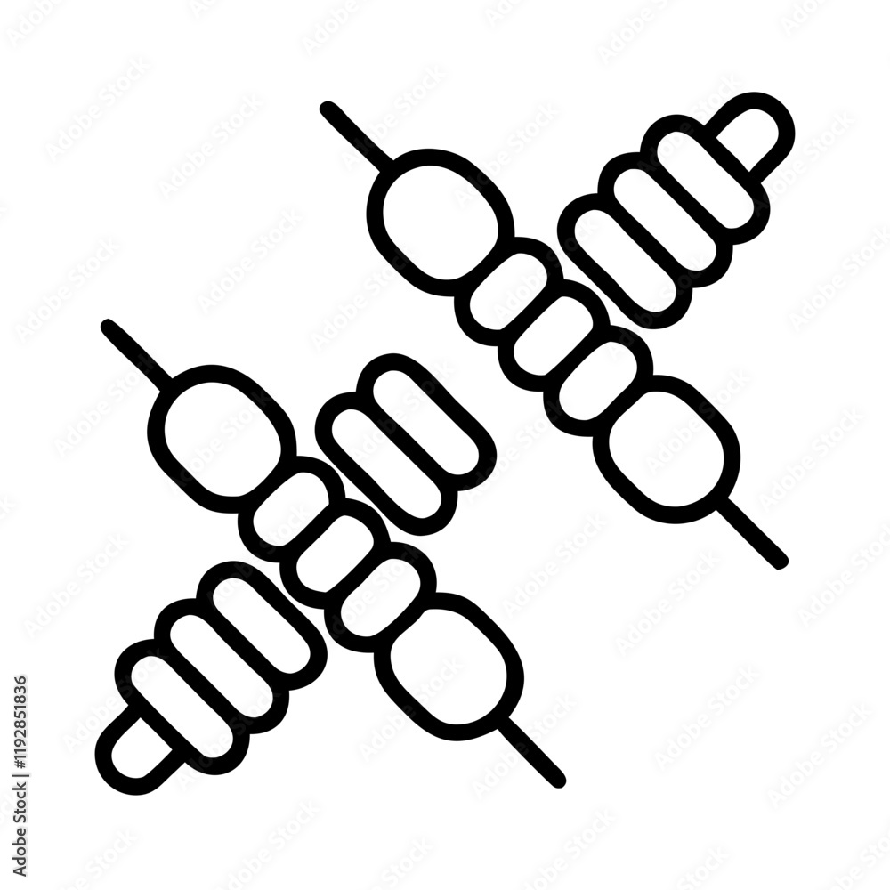 shish kebab skewers icon, shish kebab skewers line art - simple line art of shish kebab skewers, perfect for shish kebab skewers logos and icons and themed design shish kebab skewers icon, shish kebab skewers line art - simple line art of shish kebab skewers, perfect for shish kebab skewers logos and icons and themed design