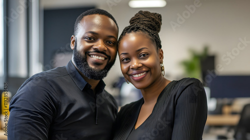 Happy Business Team in a Modern Office photo