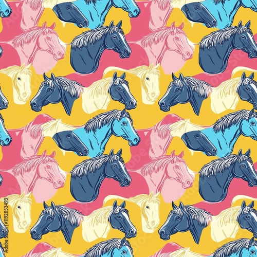 horse graphic seamless pattern