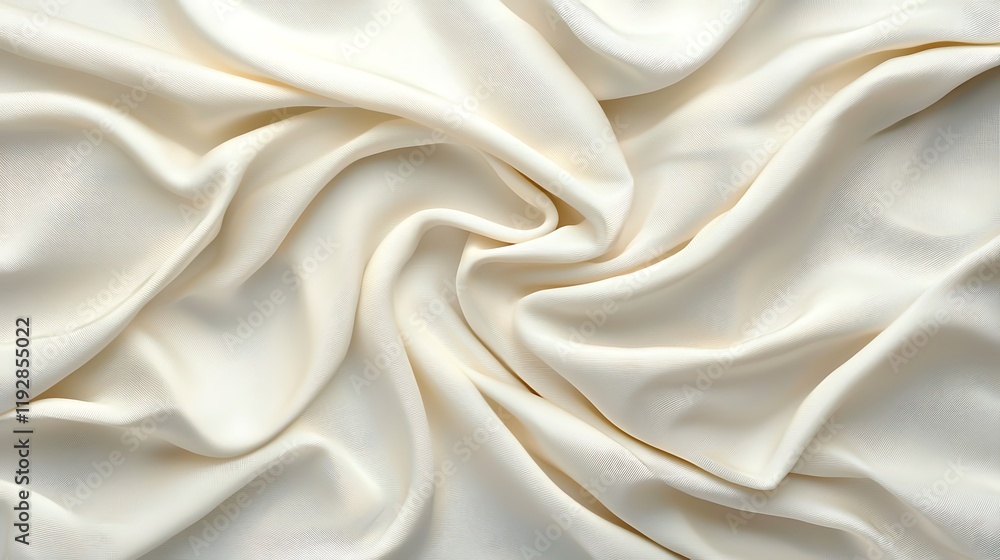 Elegant white fabric draped in soft folds, creating a serene and luxurious atmosphere Elegant white fabric draped in soft folds, creating a serene and luxurious atmosphere