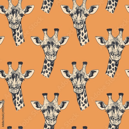 giraffe graphic seamless pattern photo